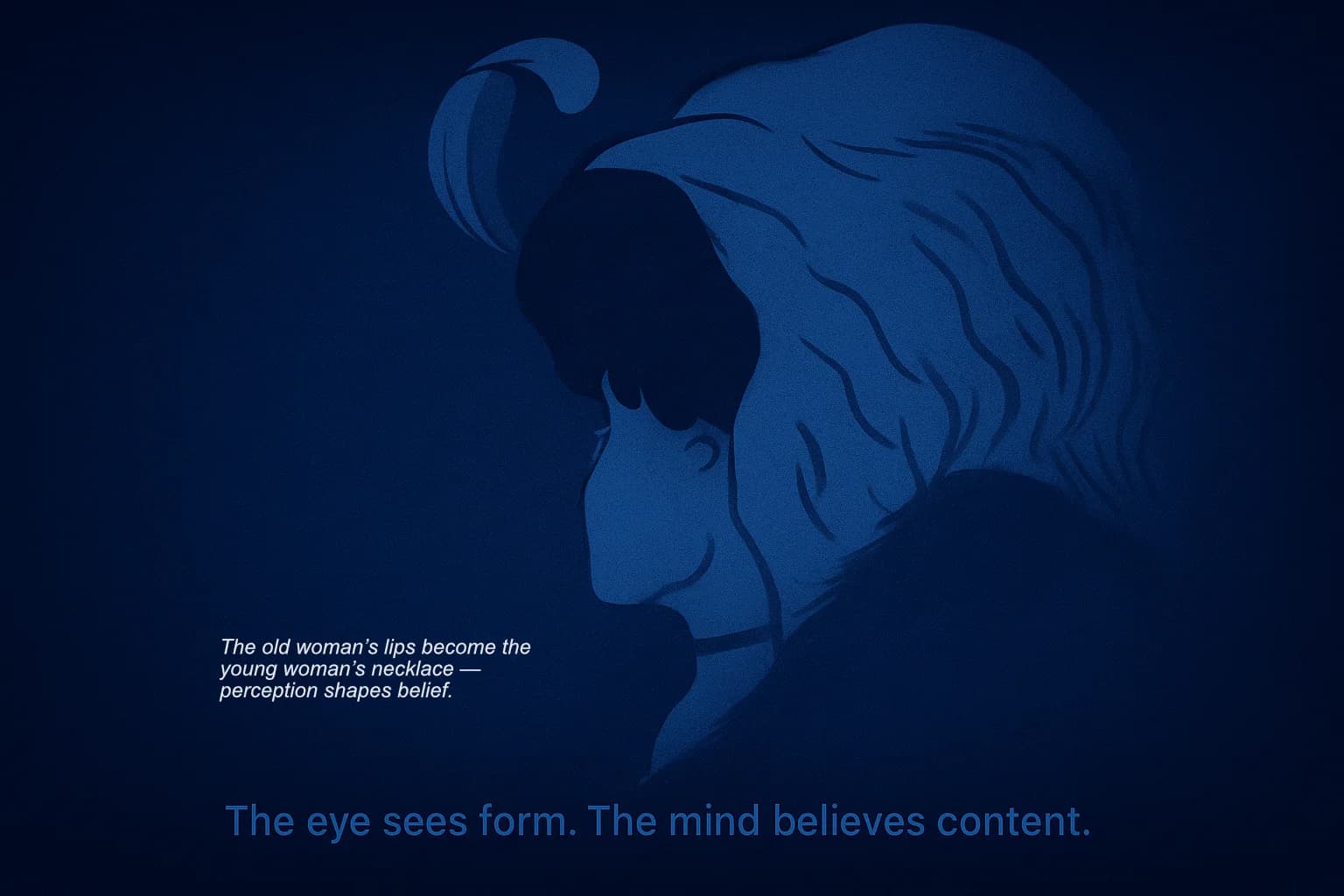 Ambiguous illusion of an old or young woman — PAT indicator perspective